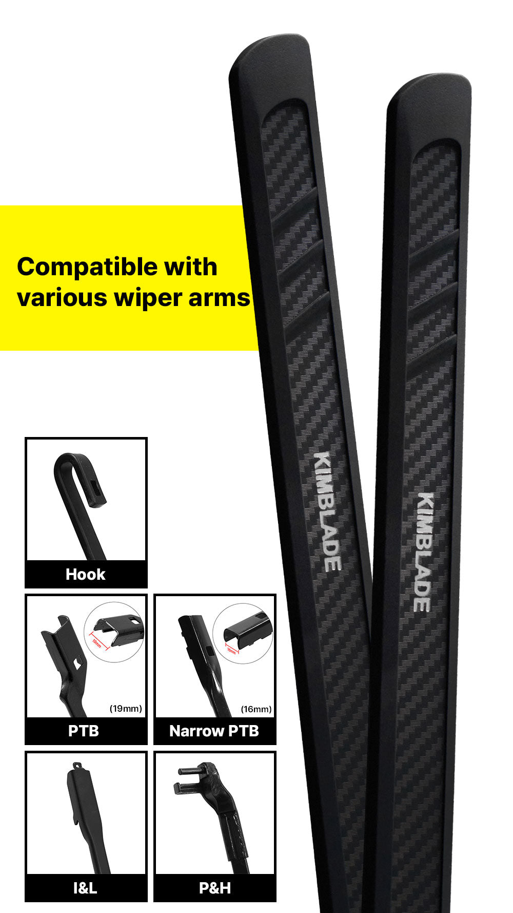KIMBLADE CarbonFit - Dual Pack 28+24inch(700+600mm) (Passenger – Opposing)