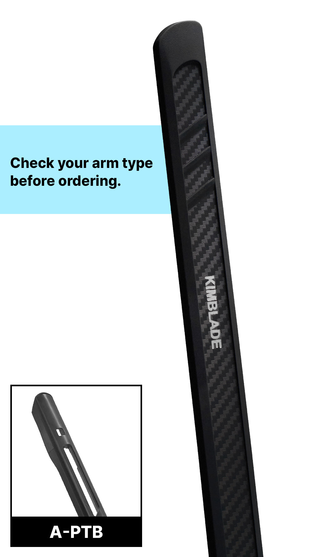 KIMBLADE CarbonFit Wiper - Single 24inch(600mm) Narrow PTB or A-PTB