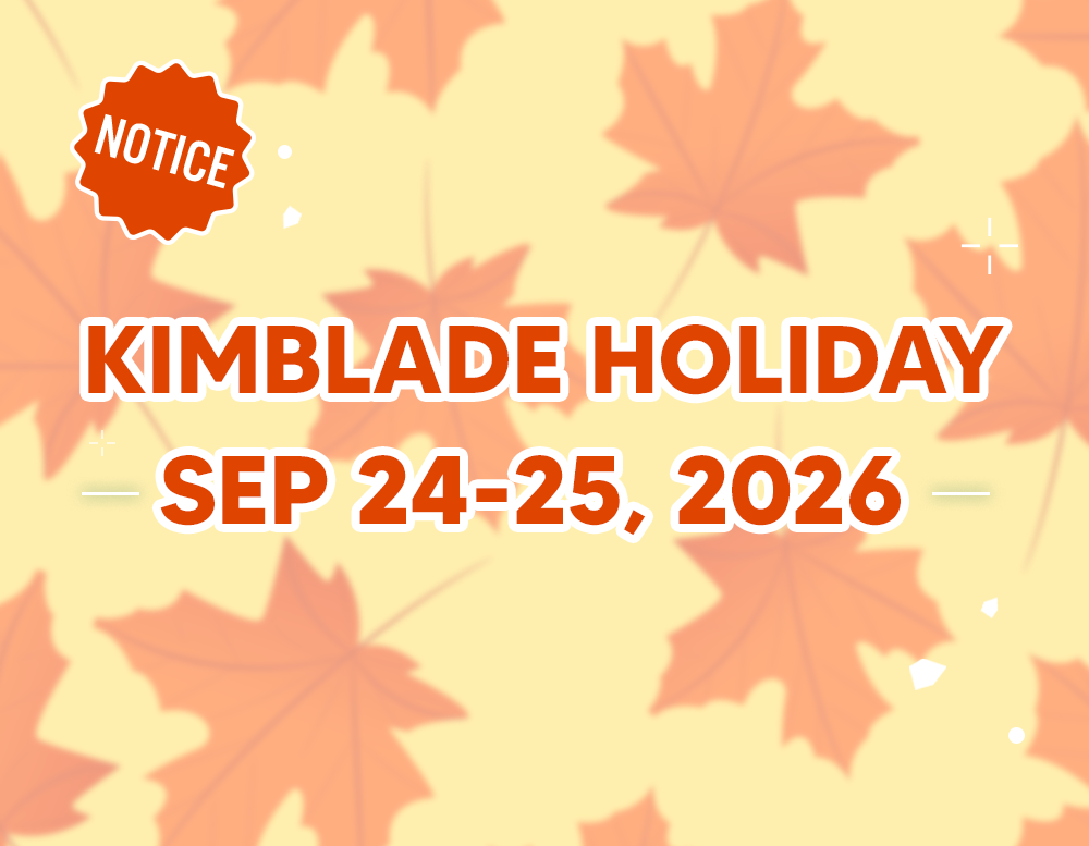 KIMBLADE Holiday Notice. Sep 24-25, 2026