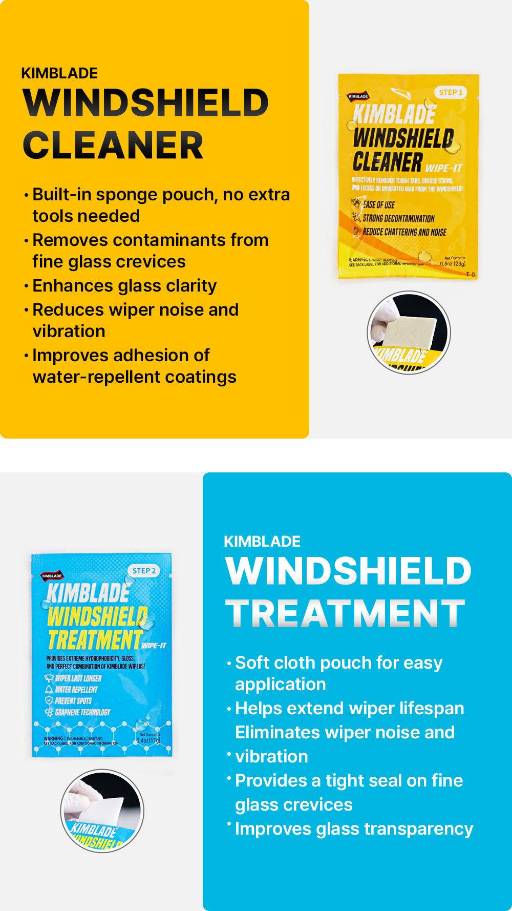 Kimblade windshield cleaner and treatment benefits for effective wiper maintenance