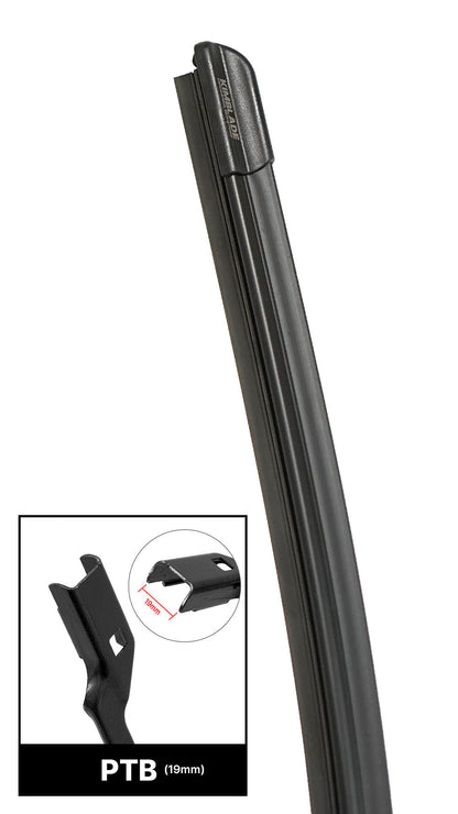 Kimblade SlimFit wiper for PTB arms ensures secure fit and superior wiping for clear visibility in heavy rain Check compatibility with Wiper Finder