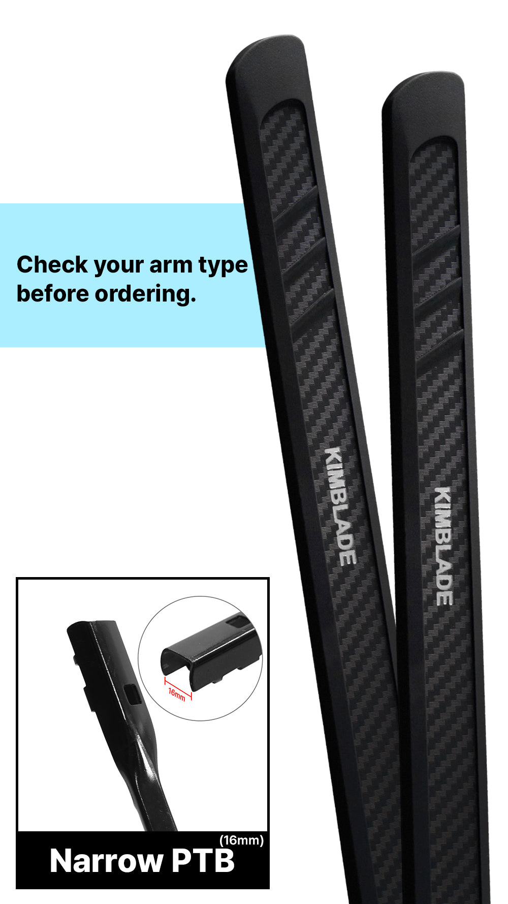 KIMBLADE CarbonFit - Dual Pack 24+20inch(600+500mm) Narrow PTB or A-PTB