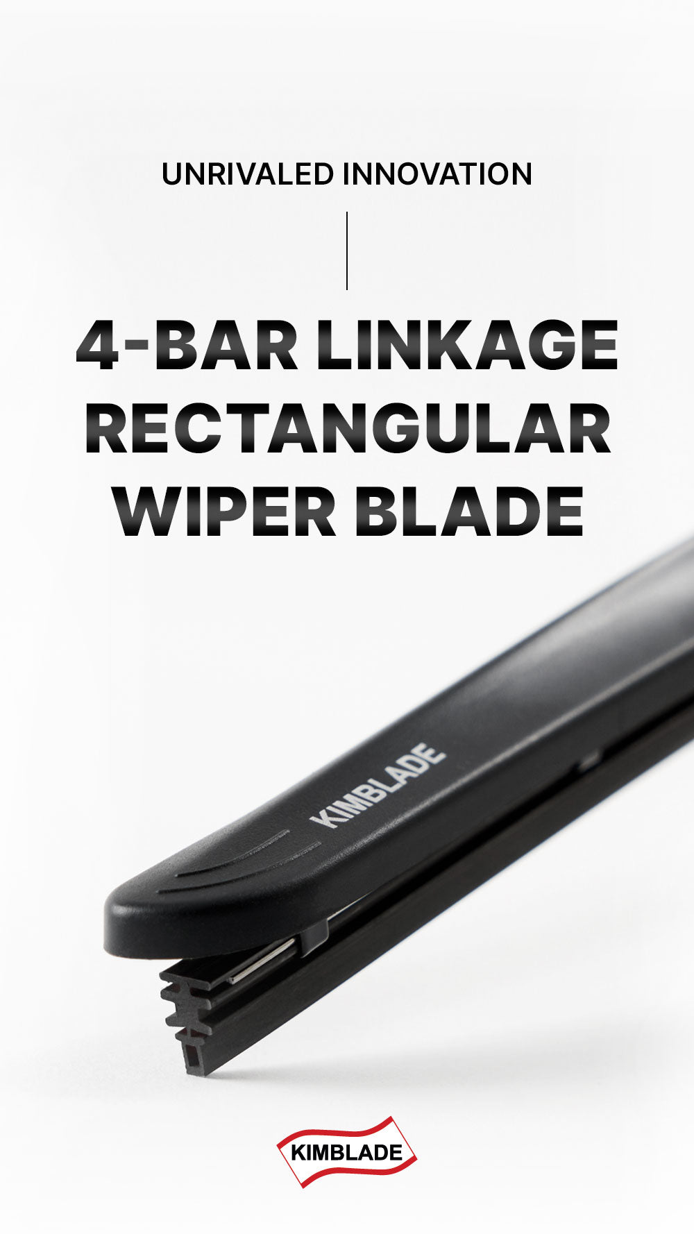 Kimblade 4 bar linkage rectangular wiper blade ensures efficient wiping and durable performance for enhanced visibility in all weather conditions