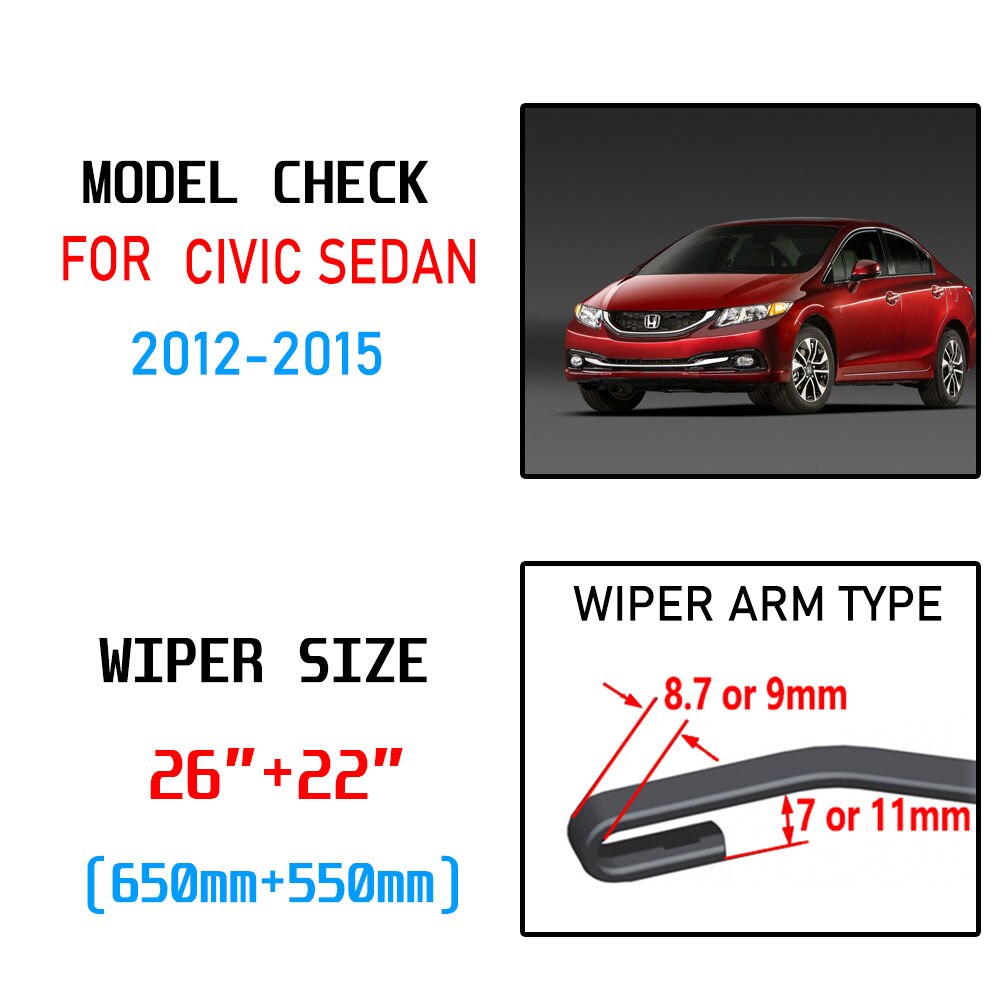 For-Honda-Civic-Sedan-2012-2013-2014-2015-MK9-Accessories-Car-Front-Windshield-Windscreen-Wiper-Blad